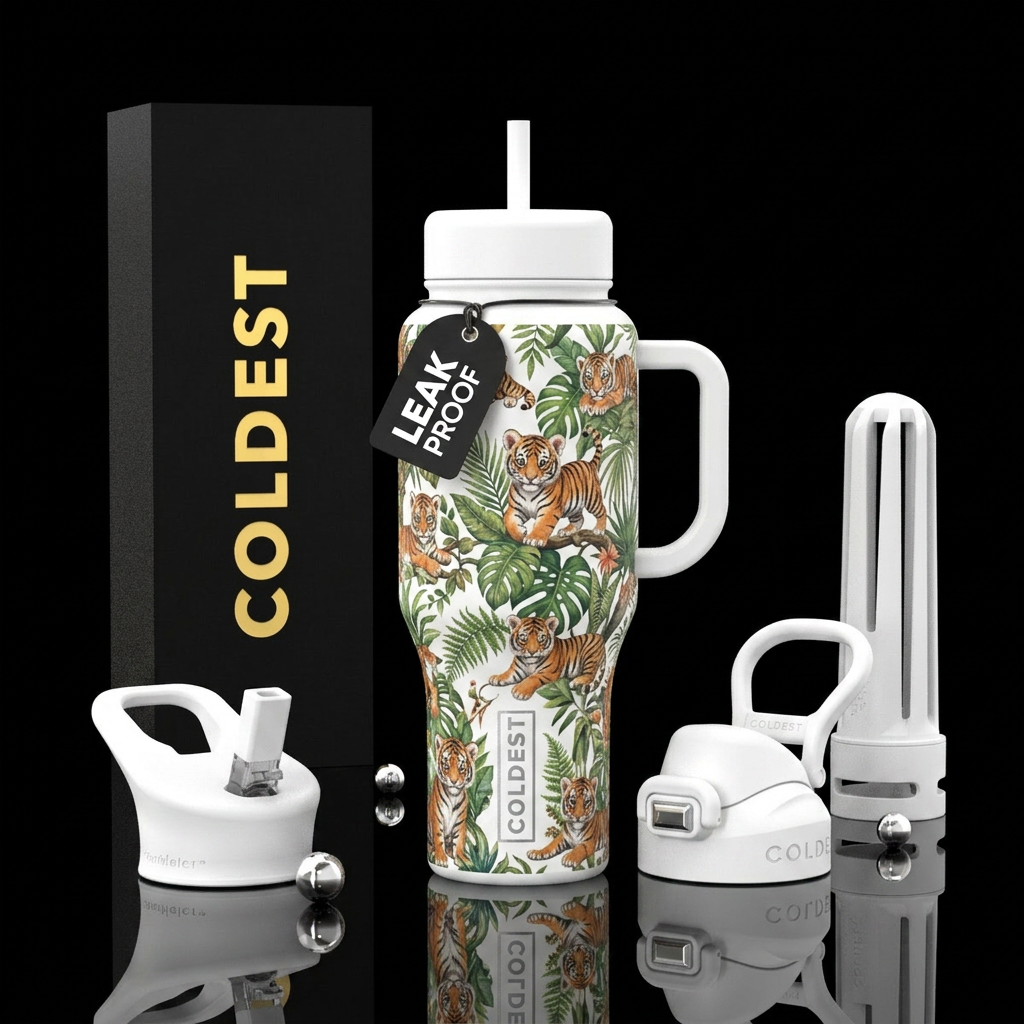 Baby tiger water bottle design