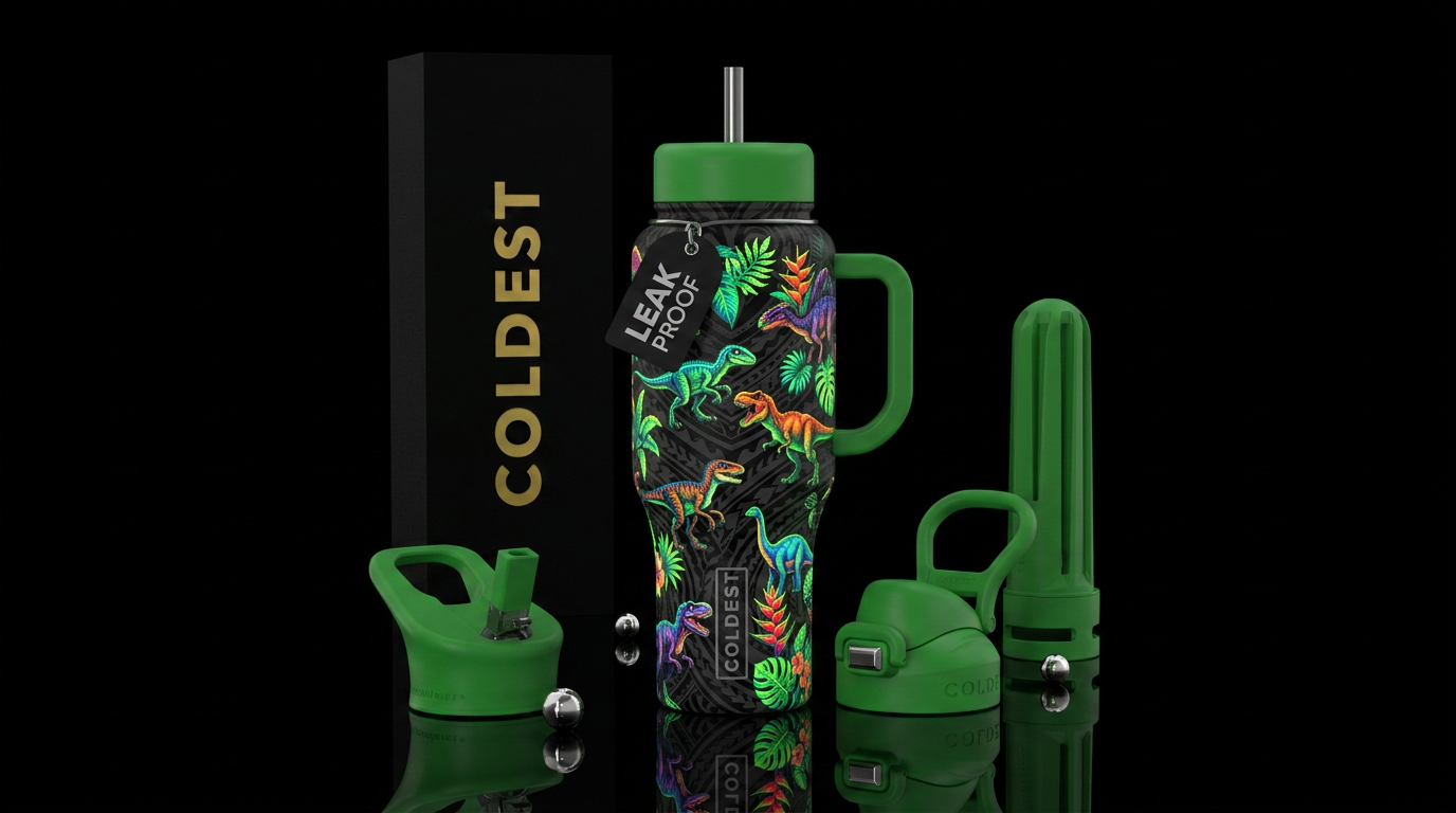 Glowie Dino water bottle design