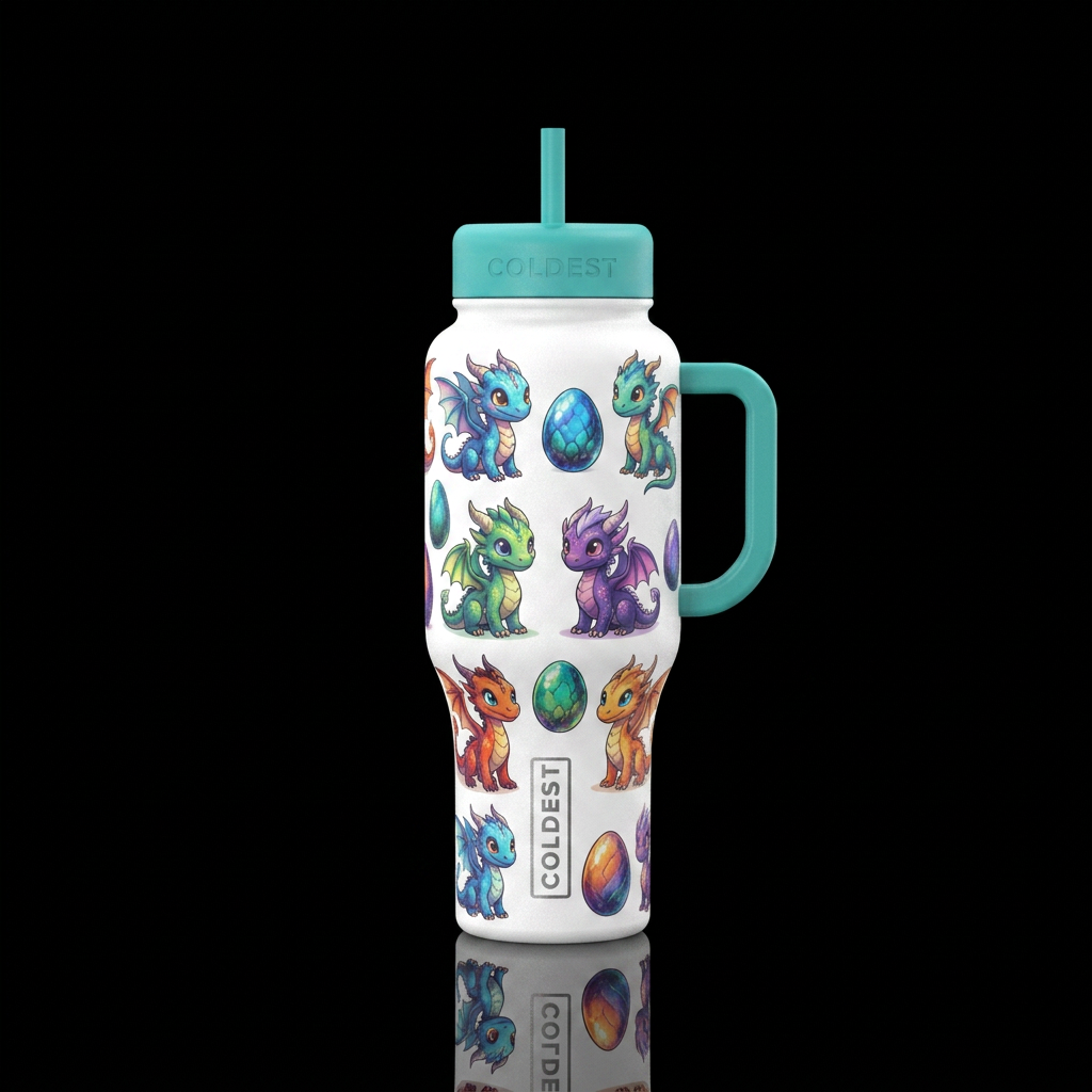 Baby dragon water bottle design