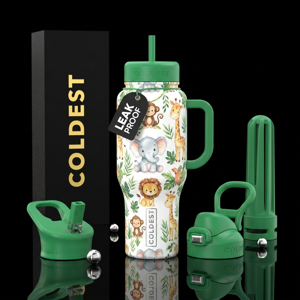 Jungle friends water bottle design