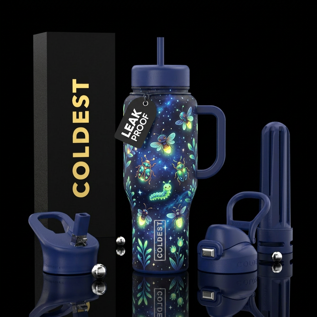 Glowie baby bugs water bottle design