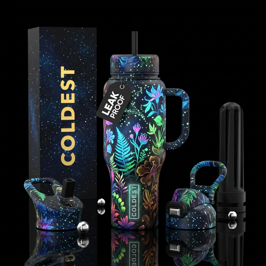 Glowie plants water bottle design
