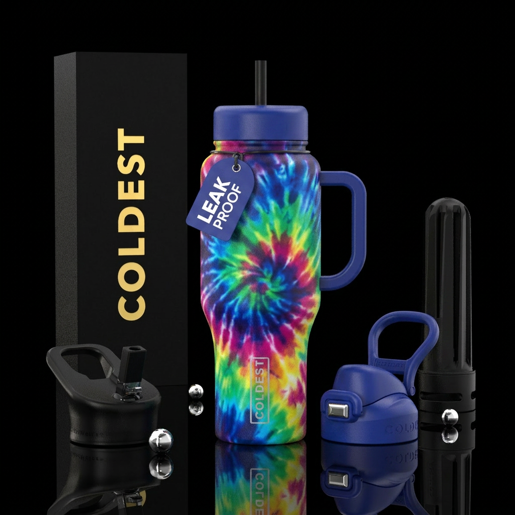 Tye dye water bottle design