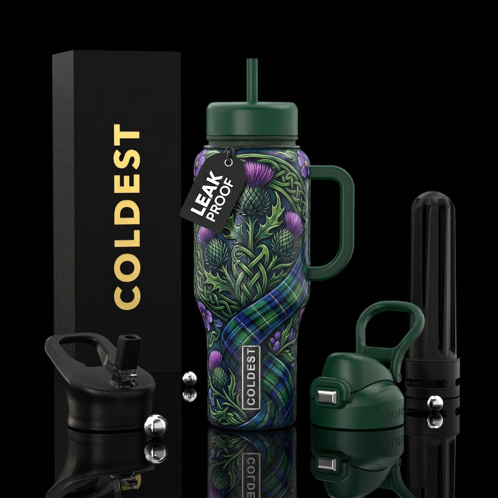 Braveheart thistle Celtic water bottle design
