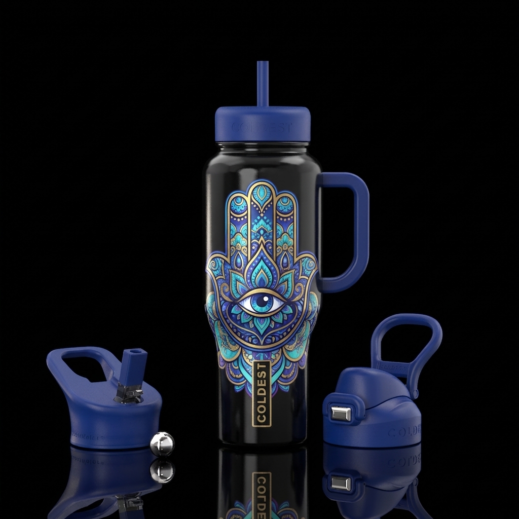 Hamsa water bottle design