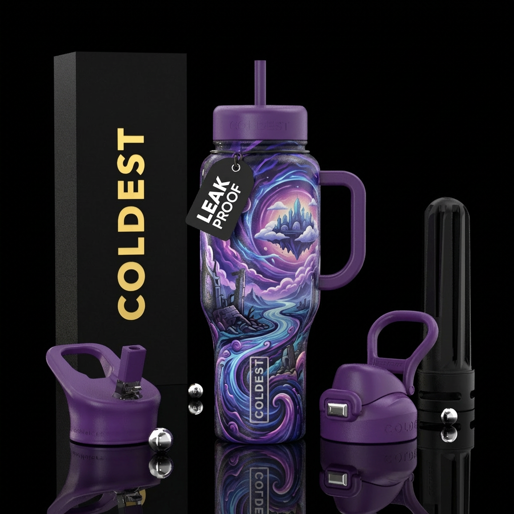 gentle stream, multiverse, amethyst, gentle stream... water bottle design
