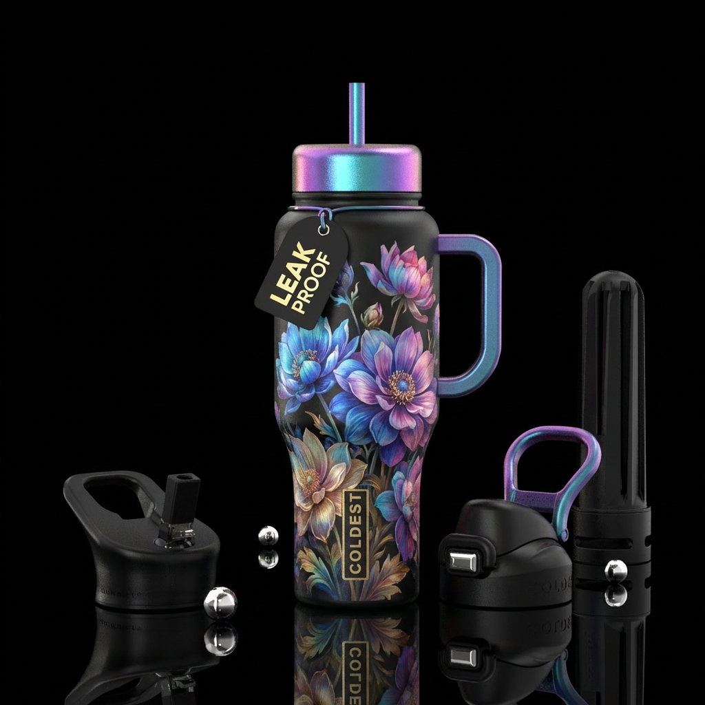 Design something for "Florals on Florals challenge... water bottle design