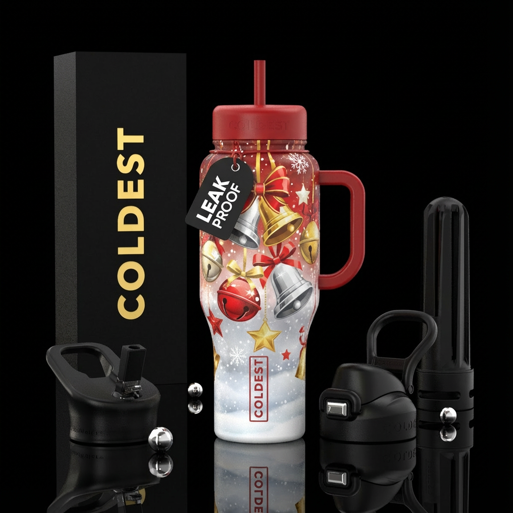 Sleigh bells ring water bottle design