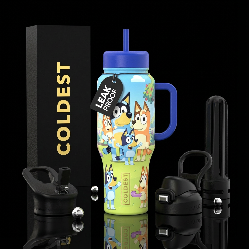 Bluey water bottle design