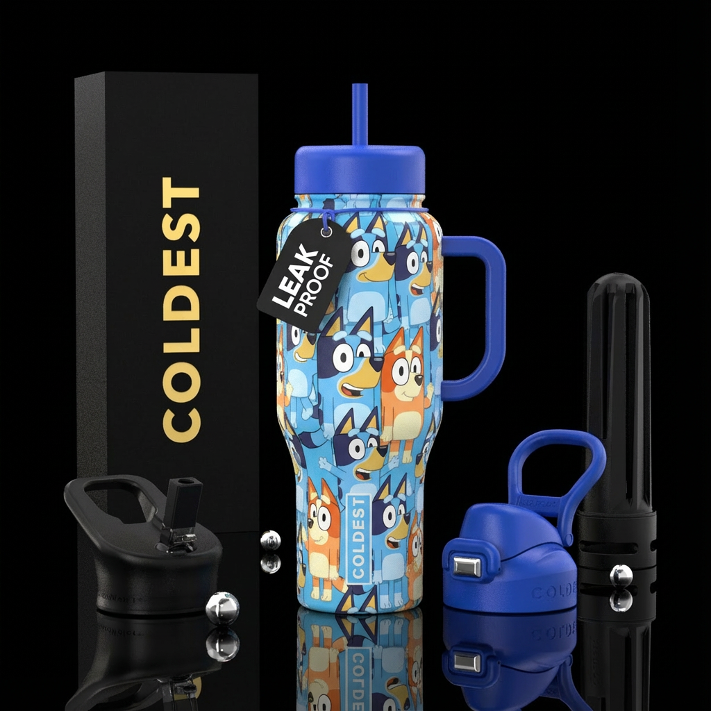 Bluey water bottle design