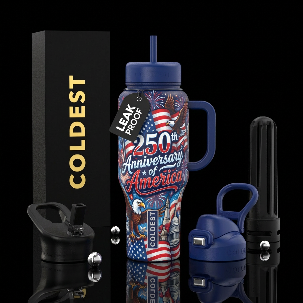 250th Anniversary of America, American Flag, Every... water bottle design