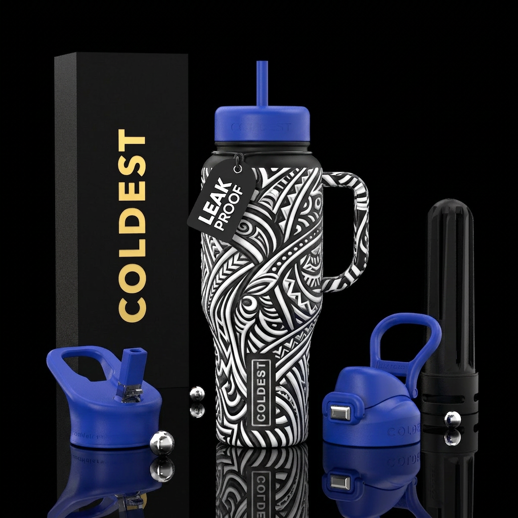 Tribal Spiral water bottle design