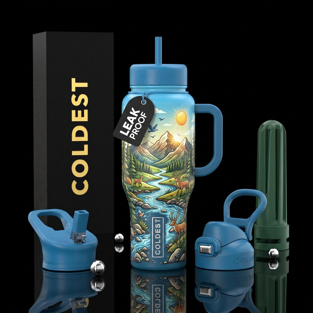 Nature's calling water bottle design