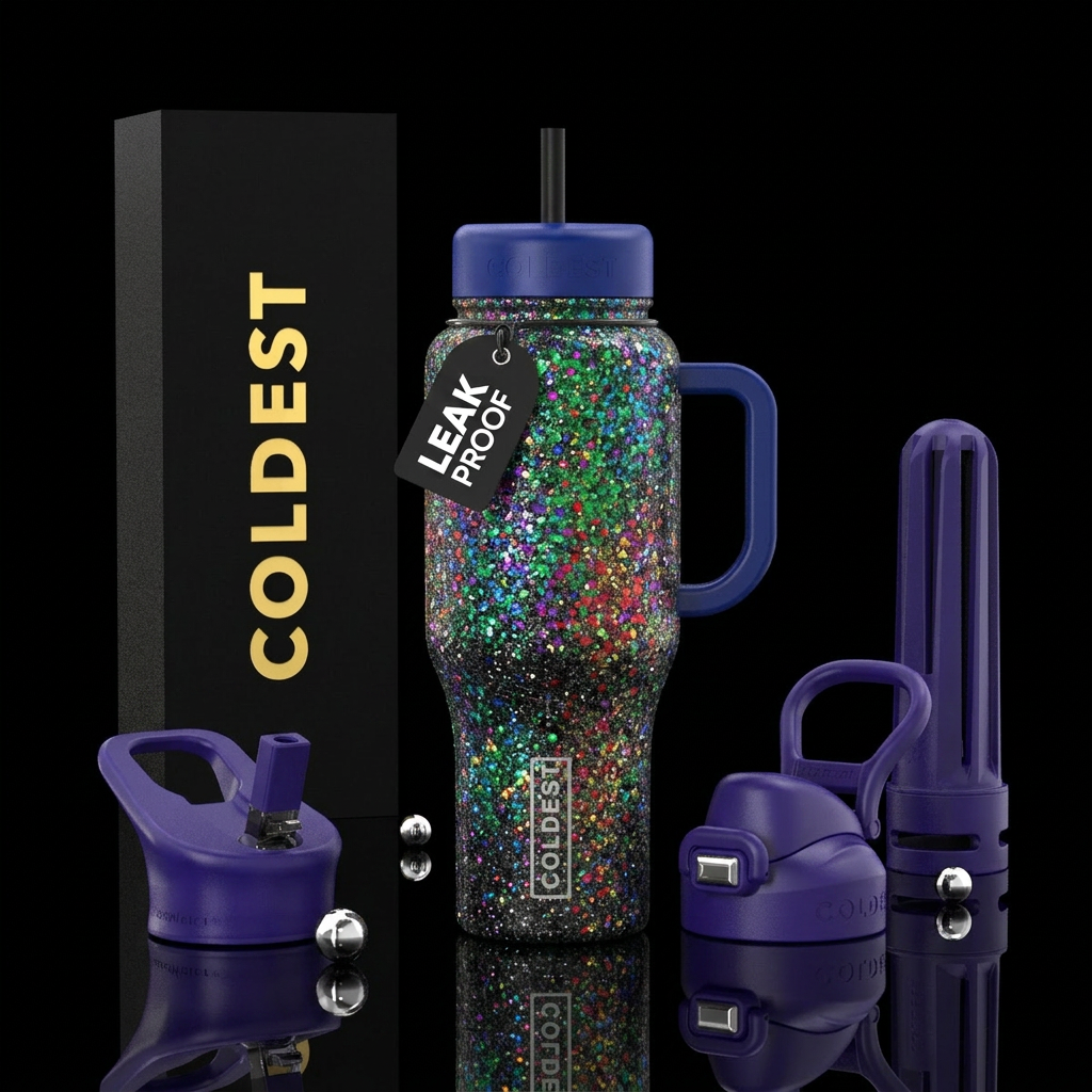 Confetti water bottle design