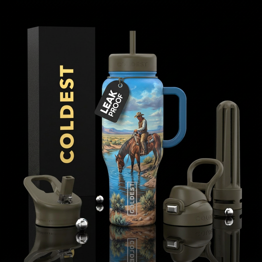Cowboy up water bottle design