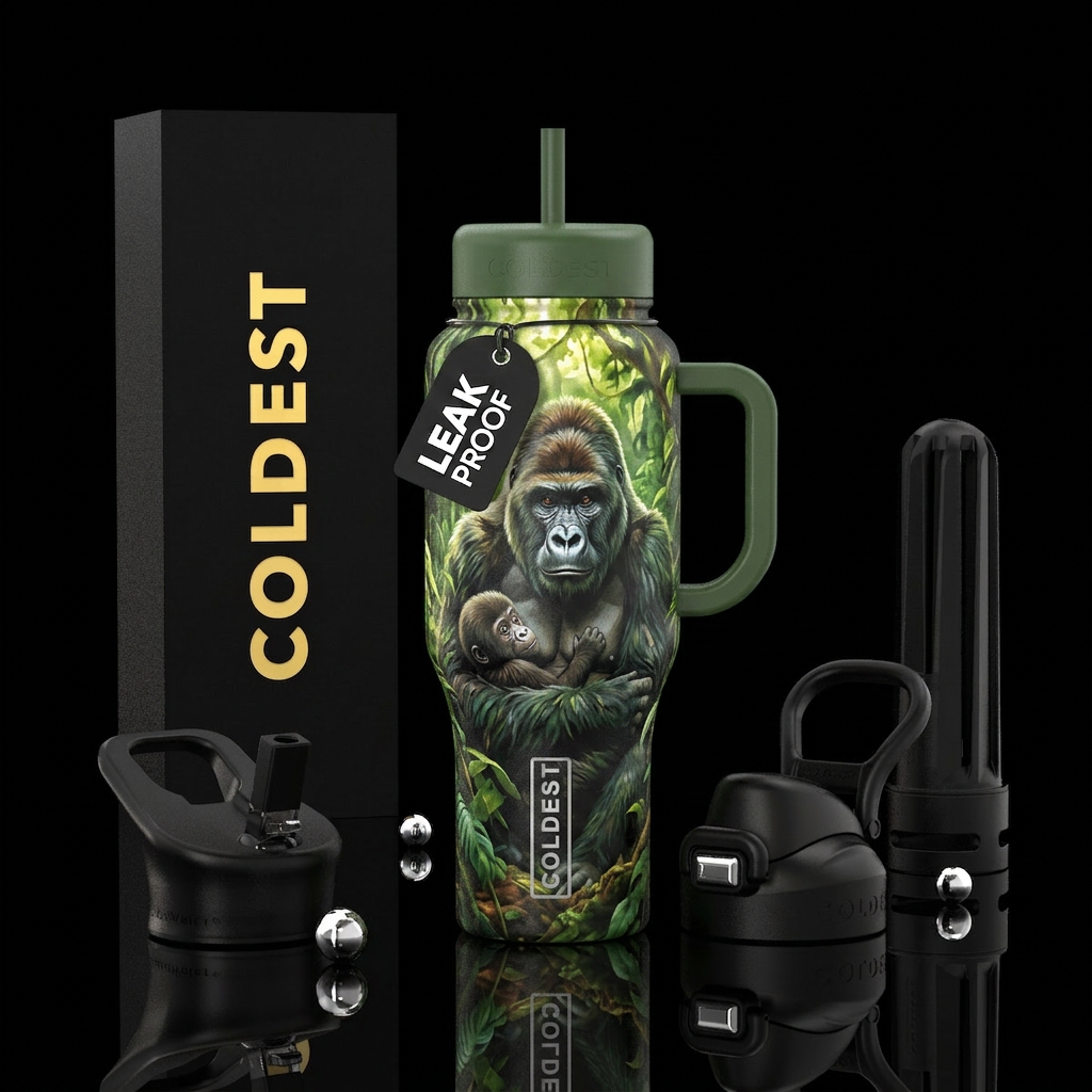 Jungle love water bottle design