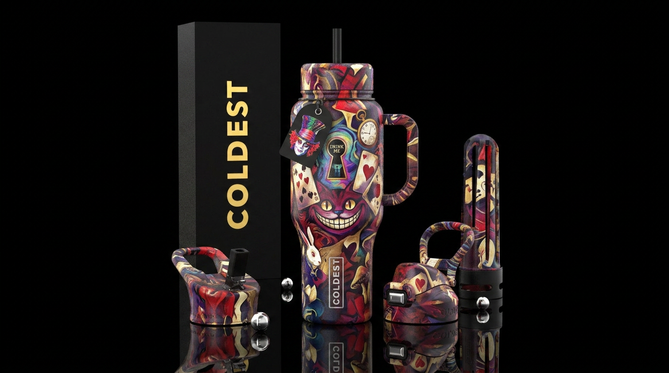 White rabbit water bottle design