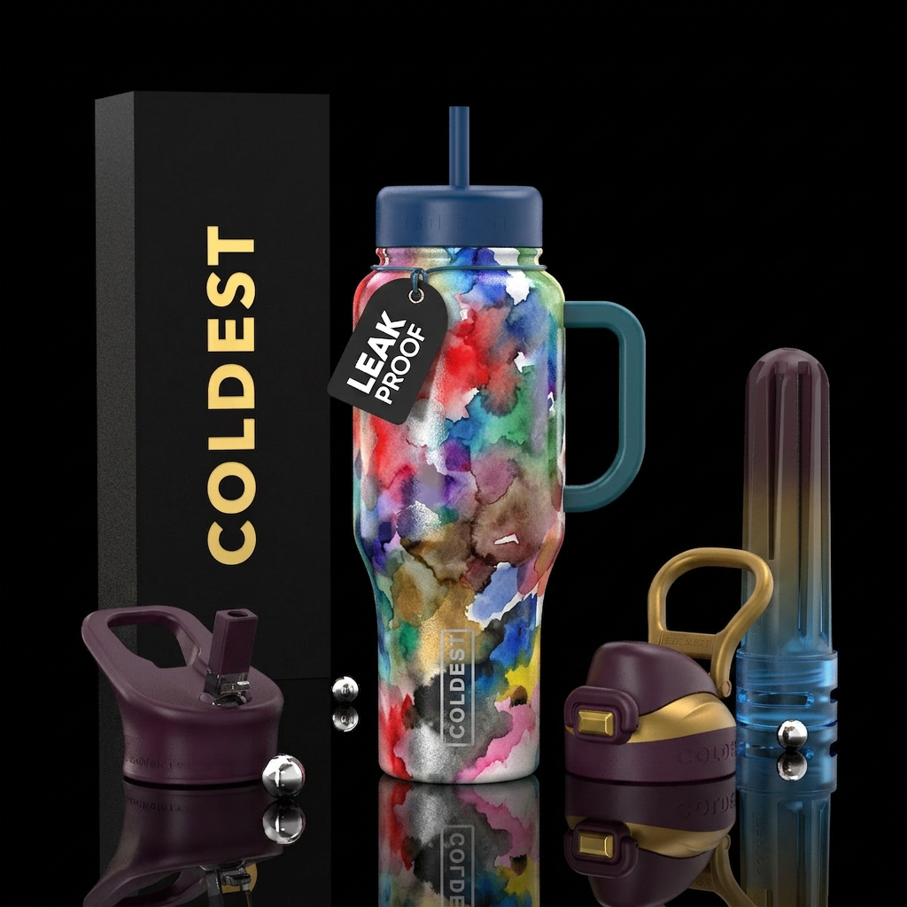 Rainbow water bottle design