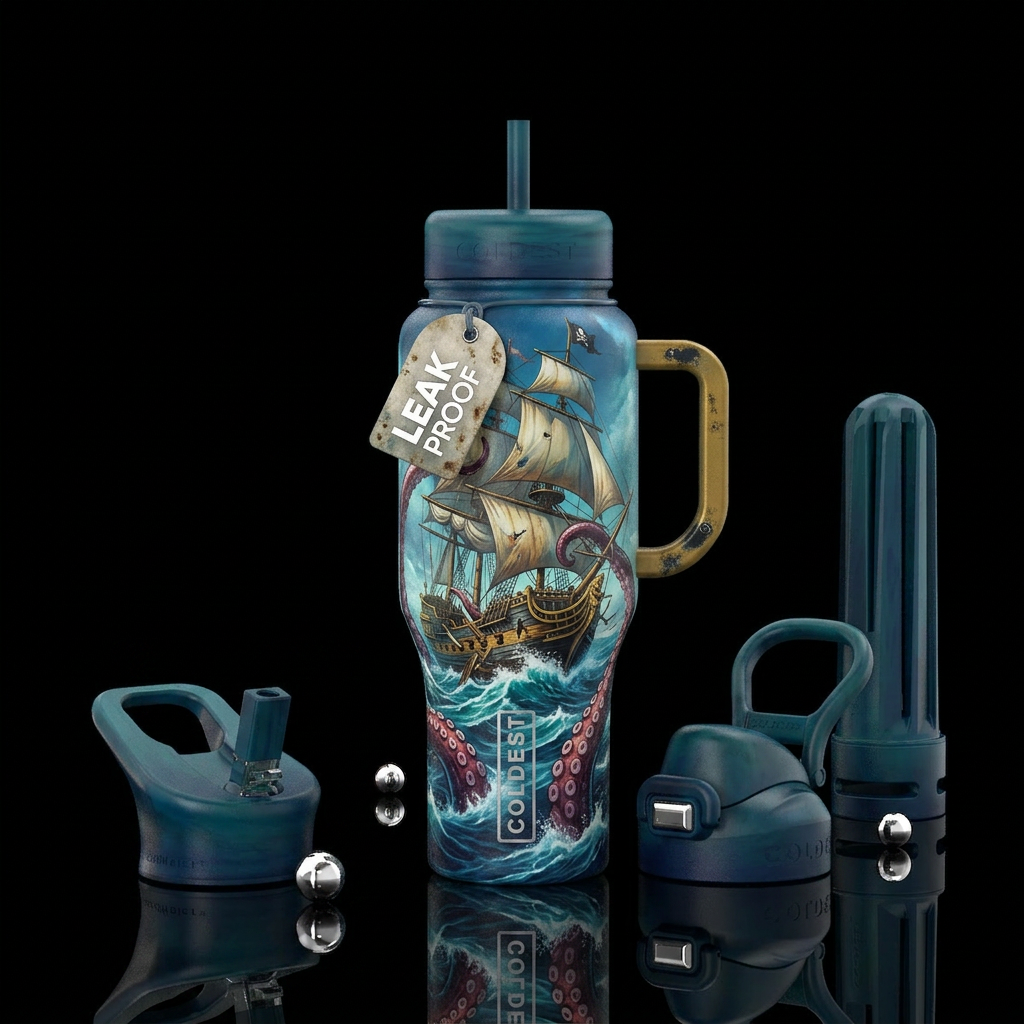 The kraken water bottle design