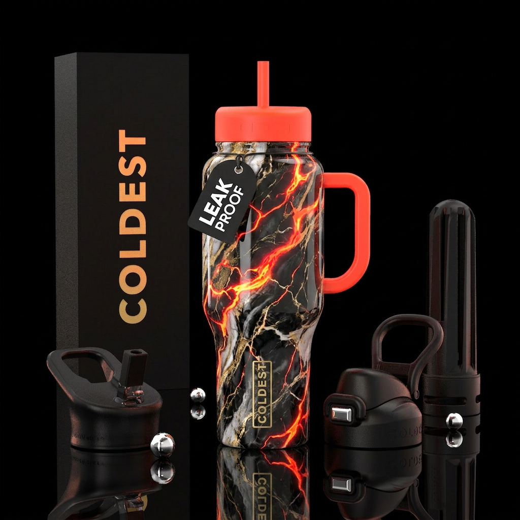 Lava water bottle design