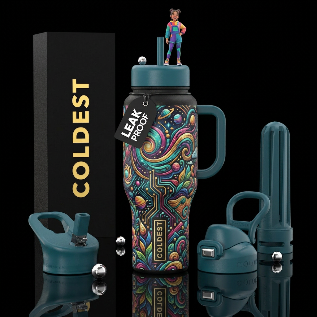 Planets water bottle design