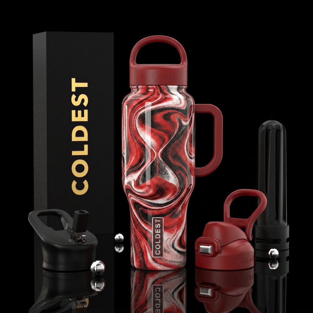 Red sands of time water bottle design