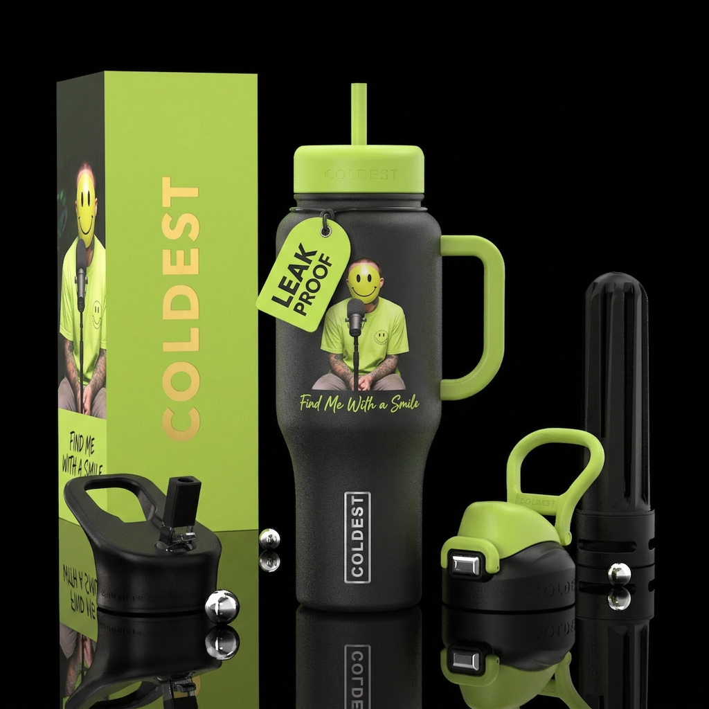 Find me with a smile water bottle design