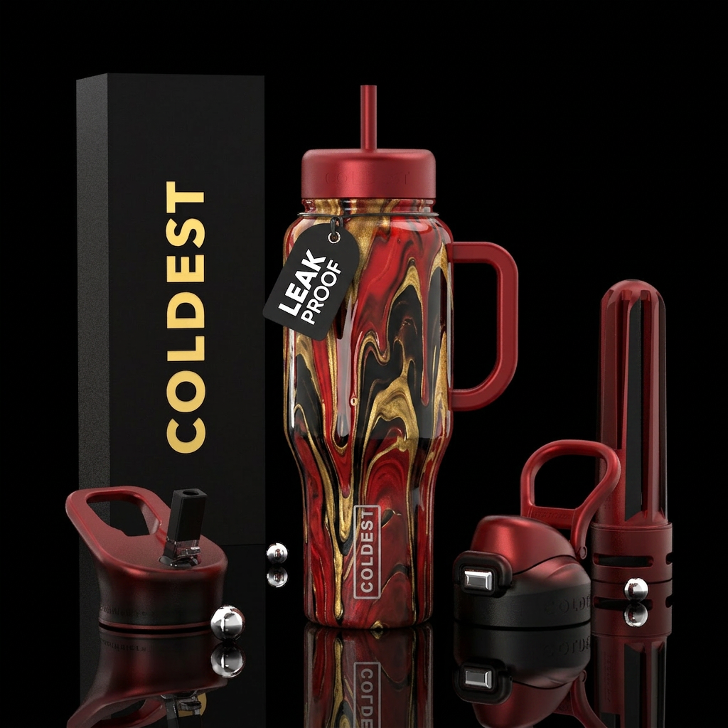 Melting marble water bottle design