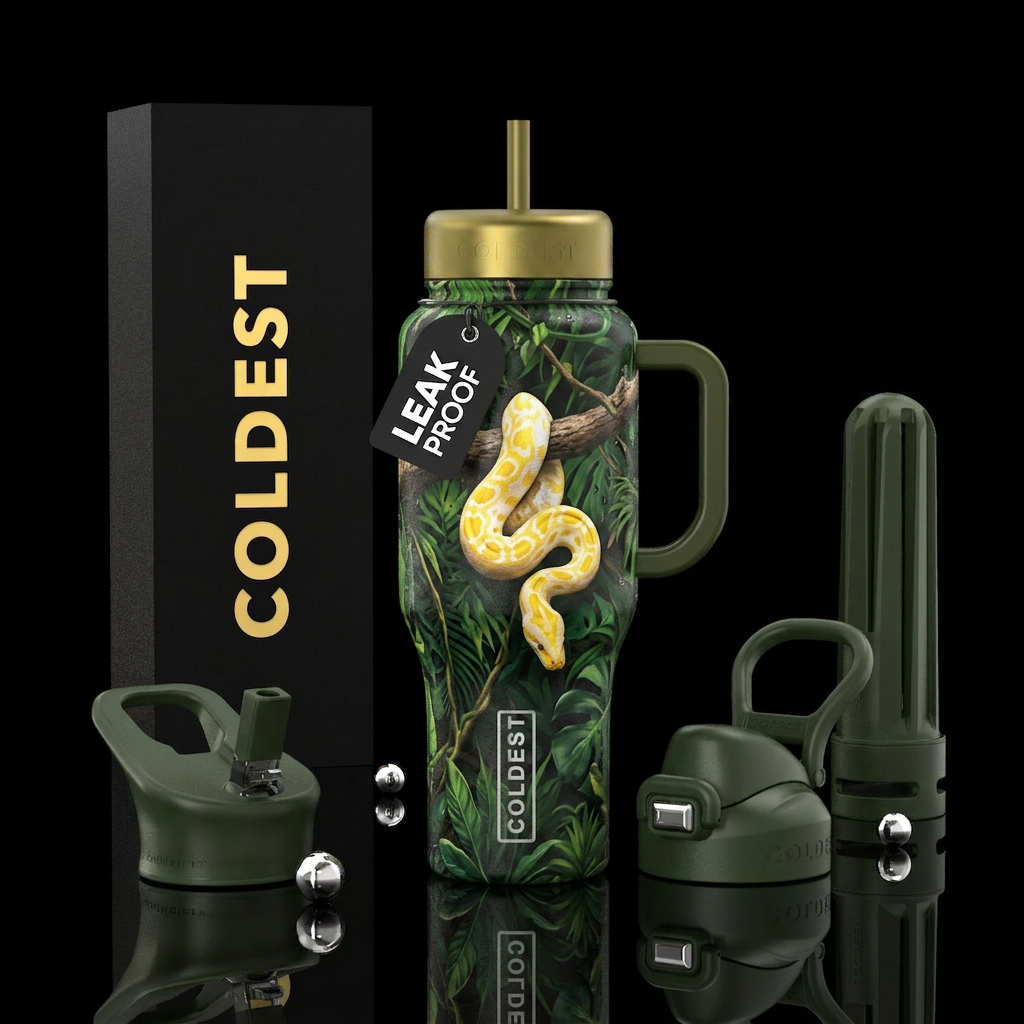 Jungle snake water bottle design
