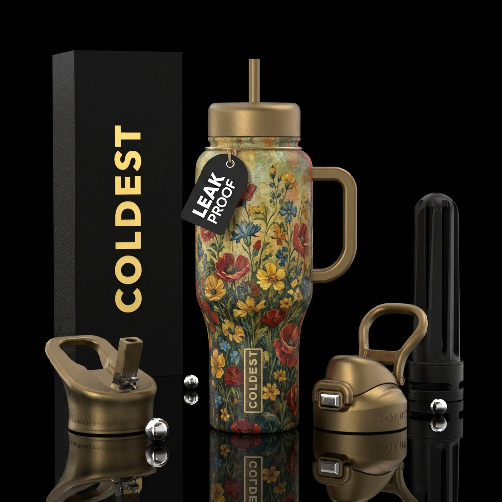 Flowers water bottle design