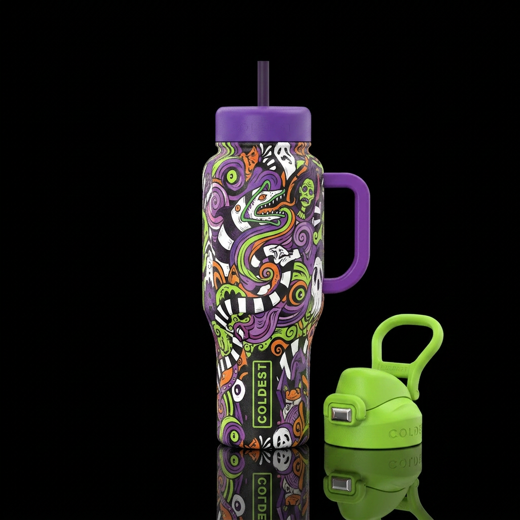 Beetle juice water bottle design