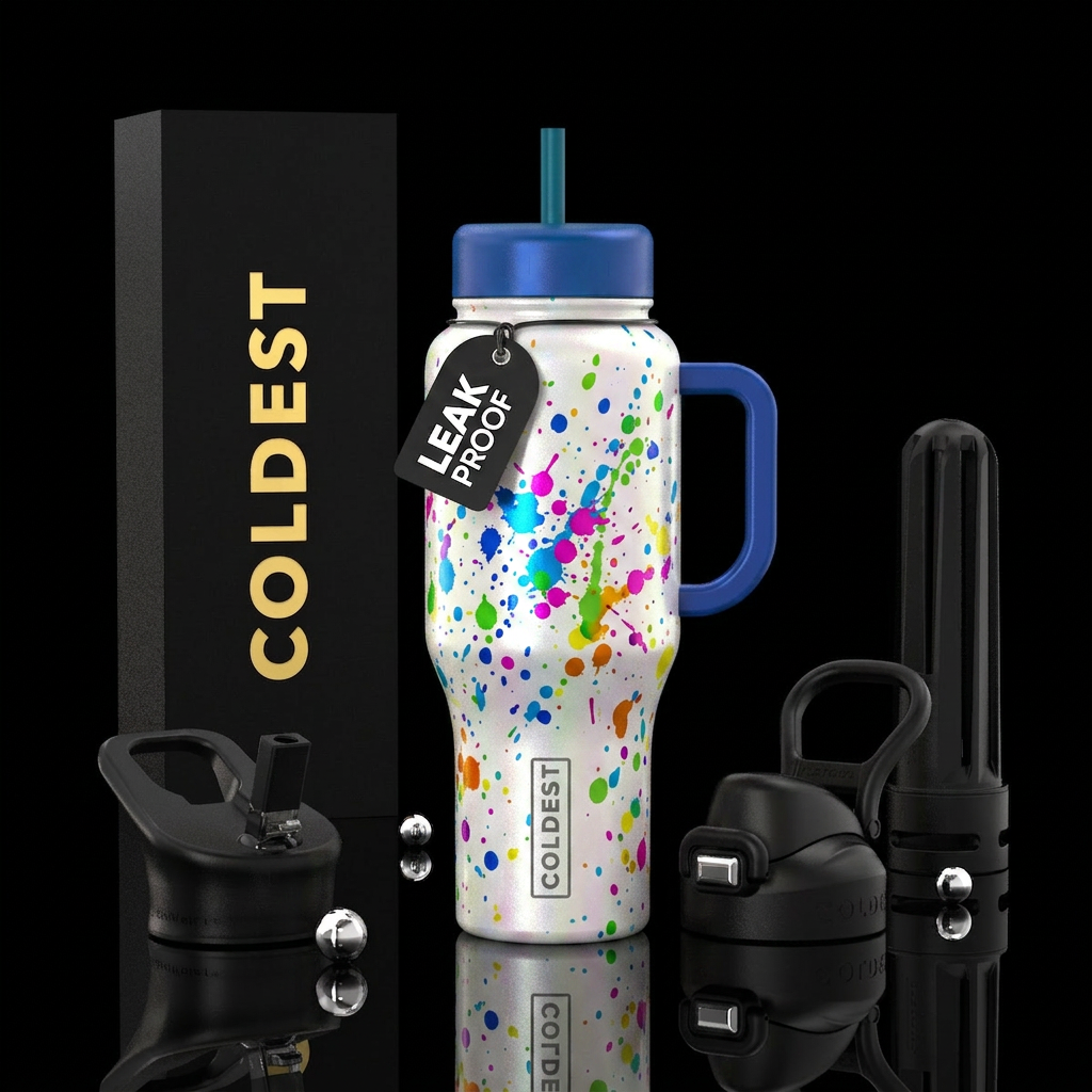 Scatter paint water bottle design
