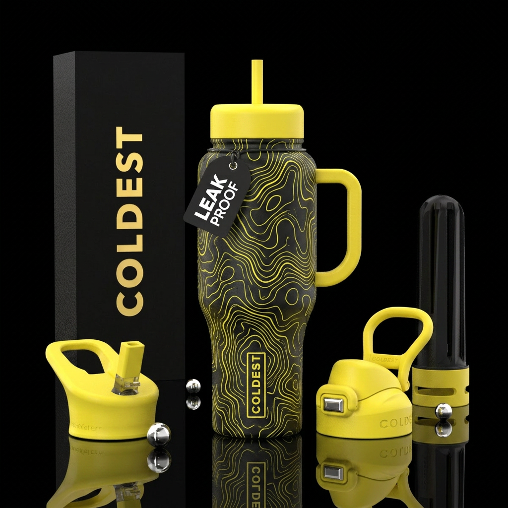 Yellow topical water bottle design