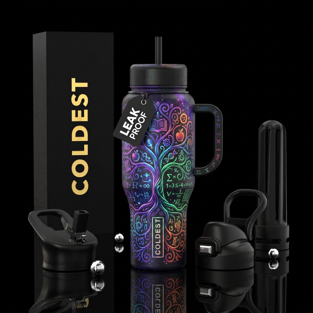 Tree of knowledge water bottle design