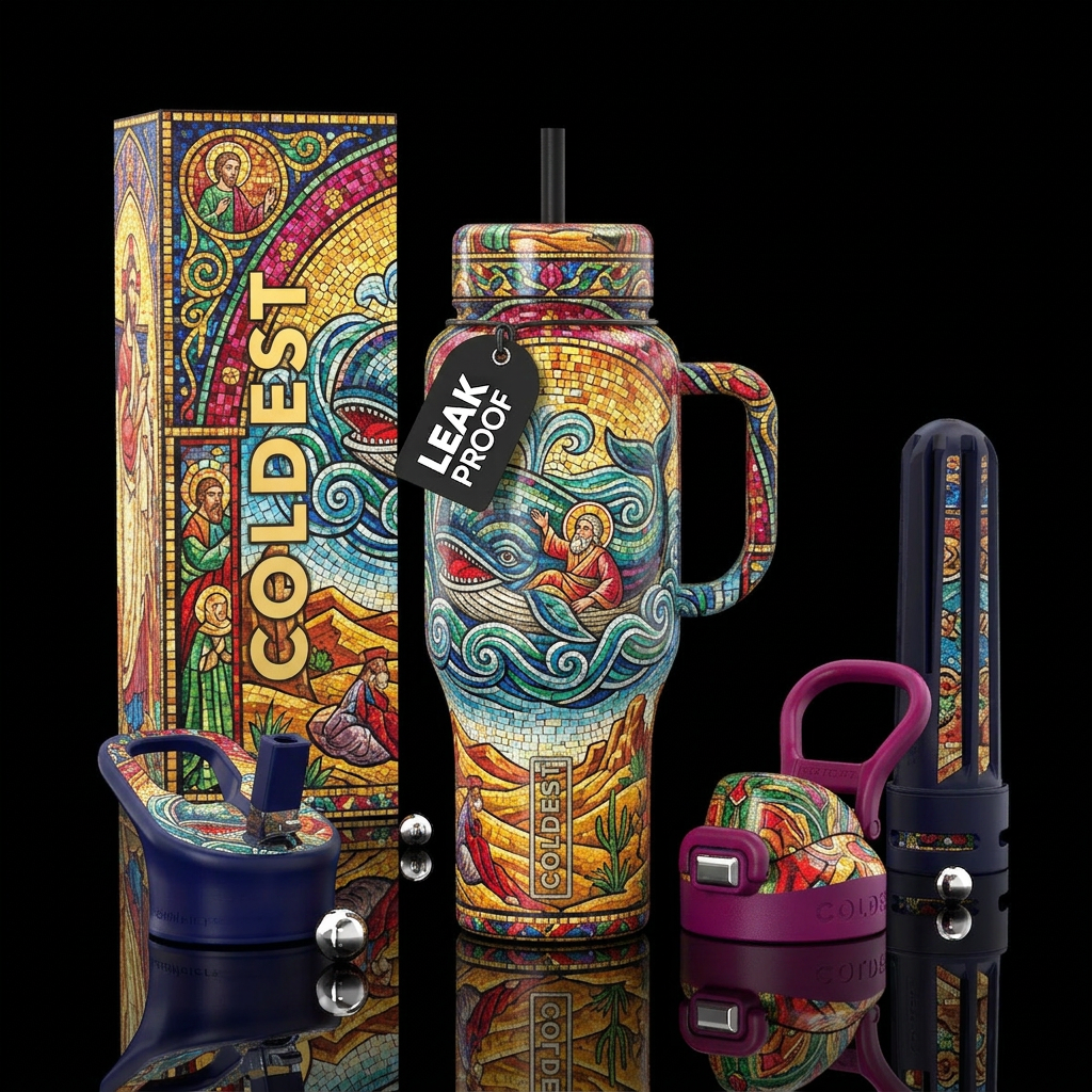Biblical water bottle design