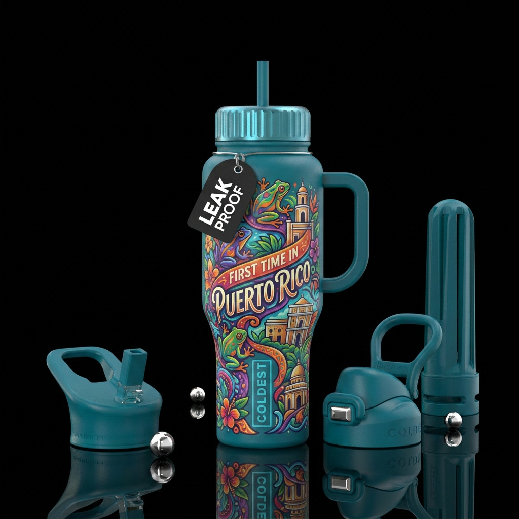 First time in puerto rico water bottle design