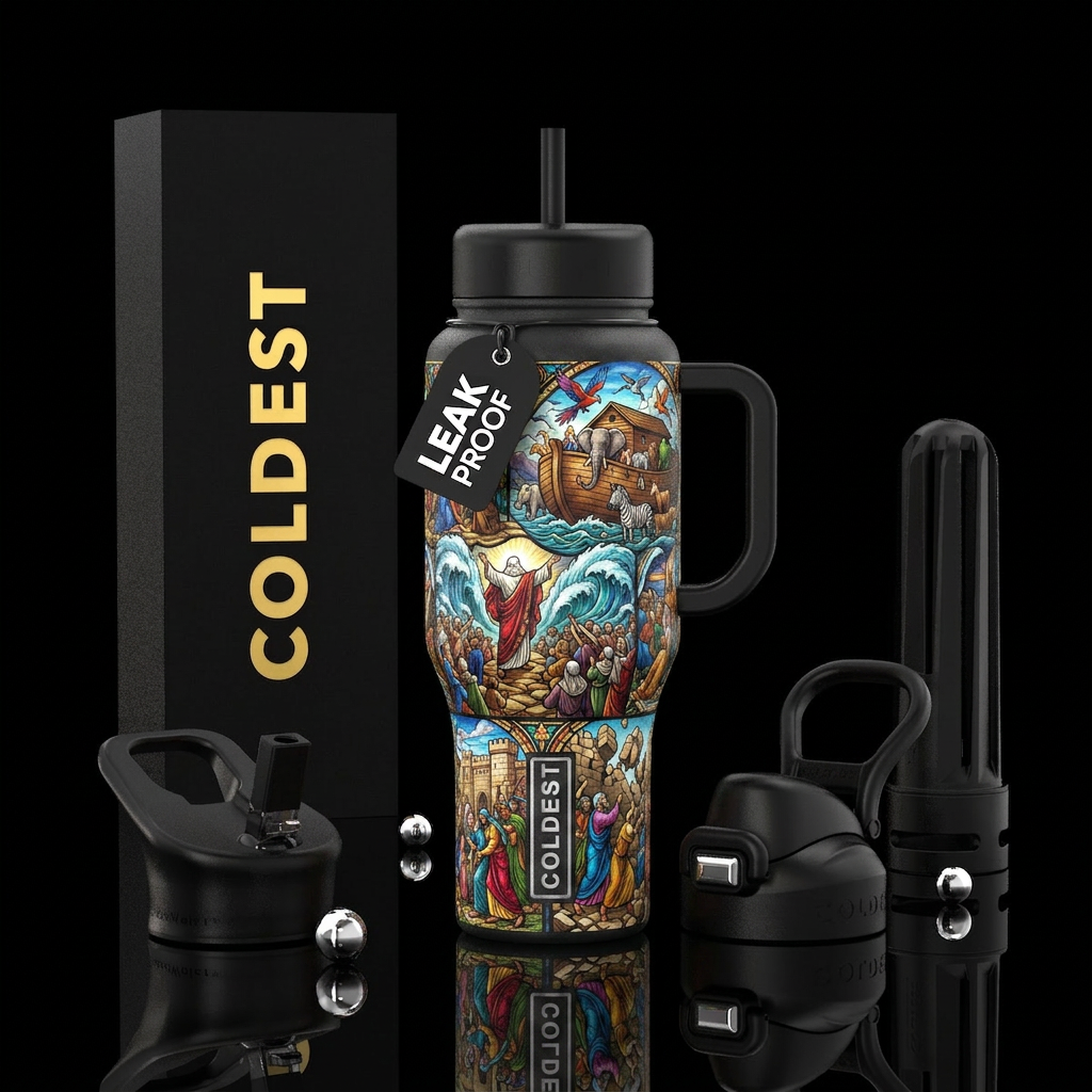 Biblical water bottle design