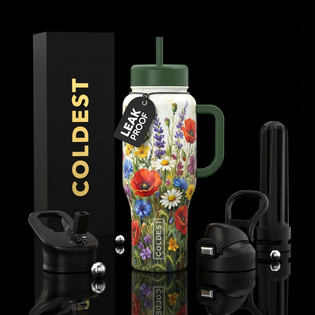Wildflowers water bottle design