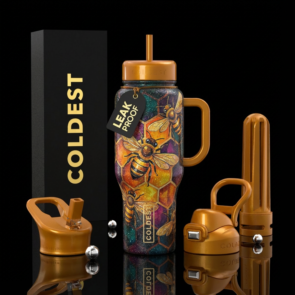 Bee Positive water bottle design