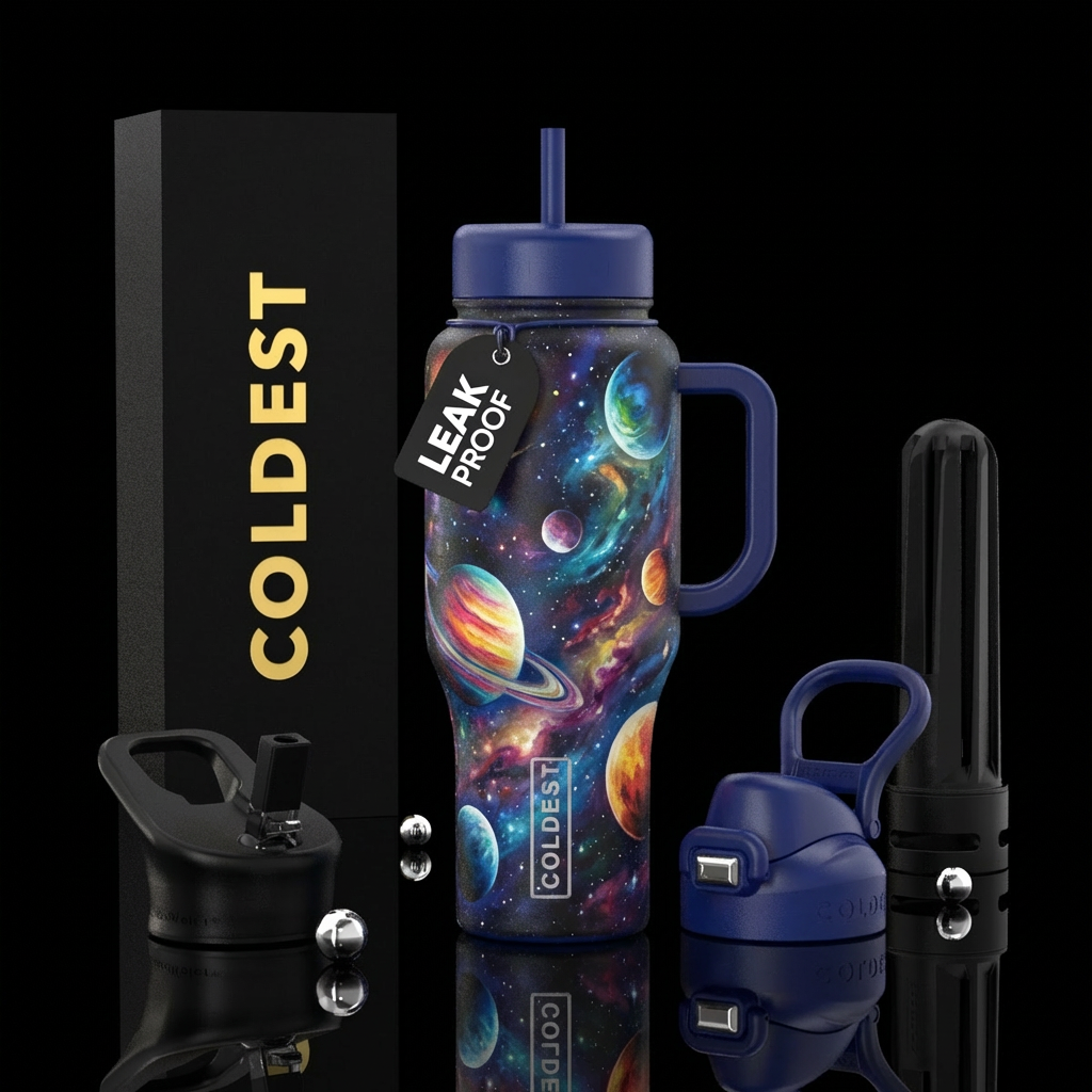 Glowie Planets water bottle design
