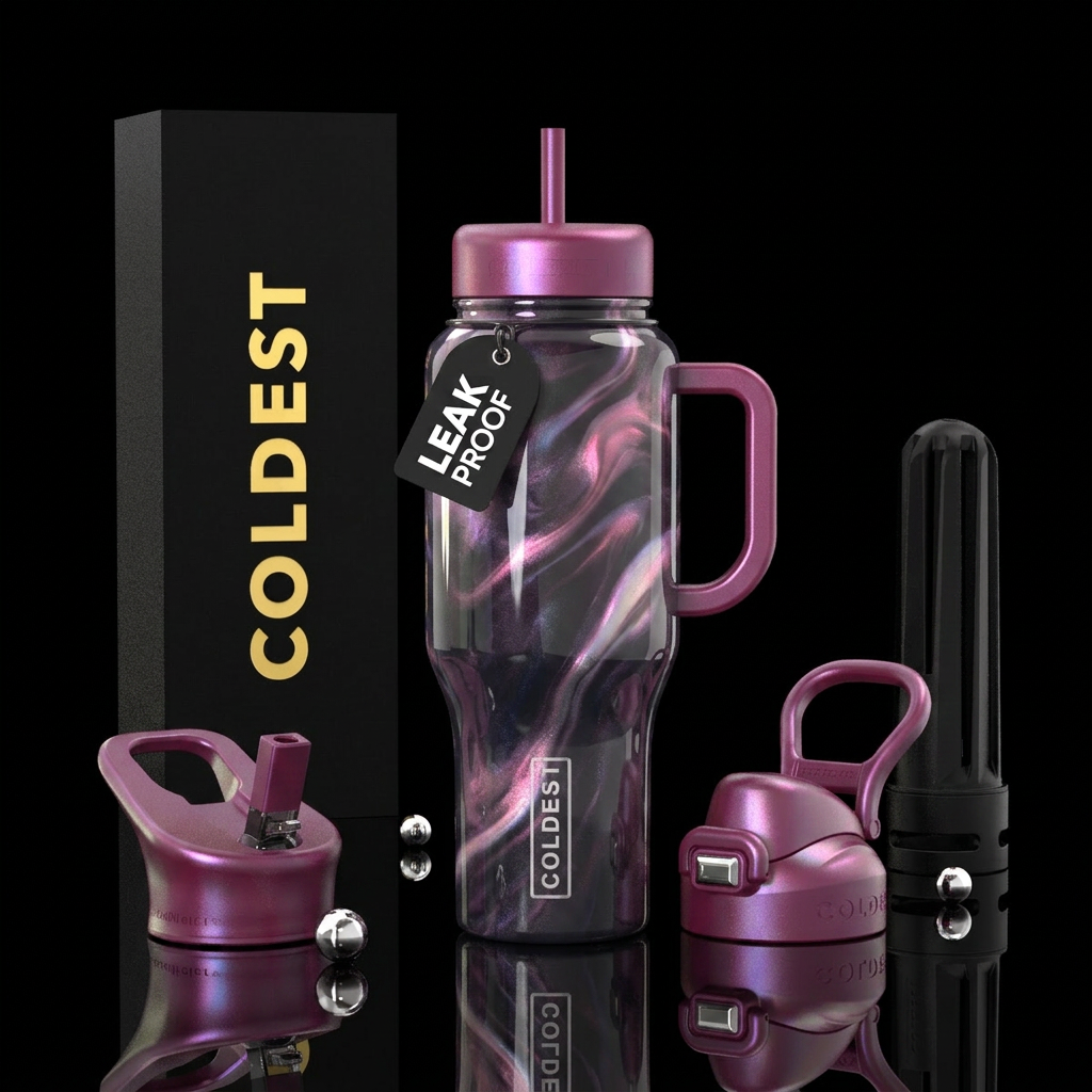 Pink Opal water bottle design