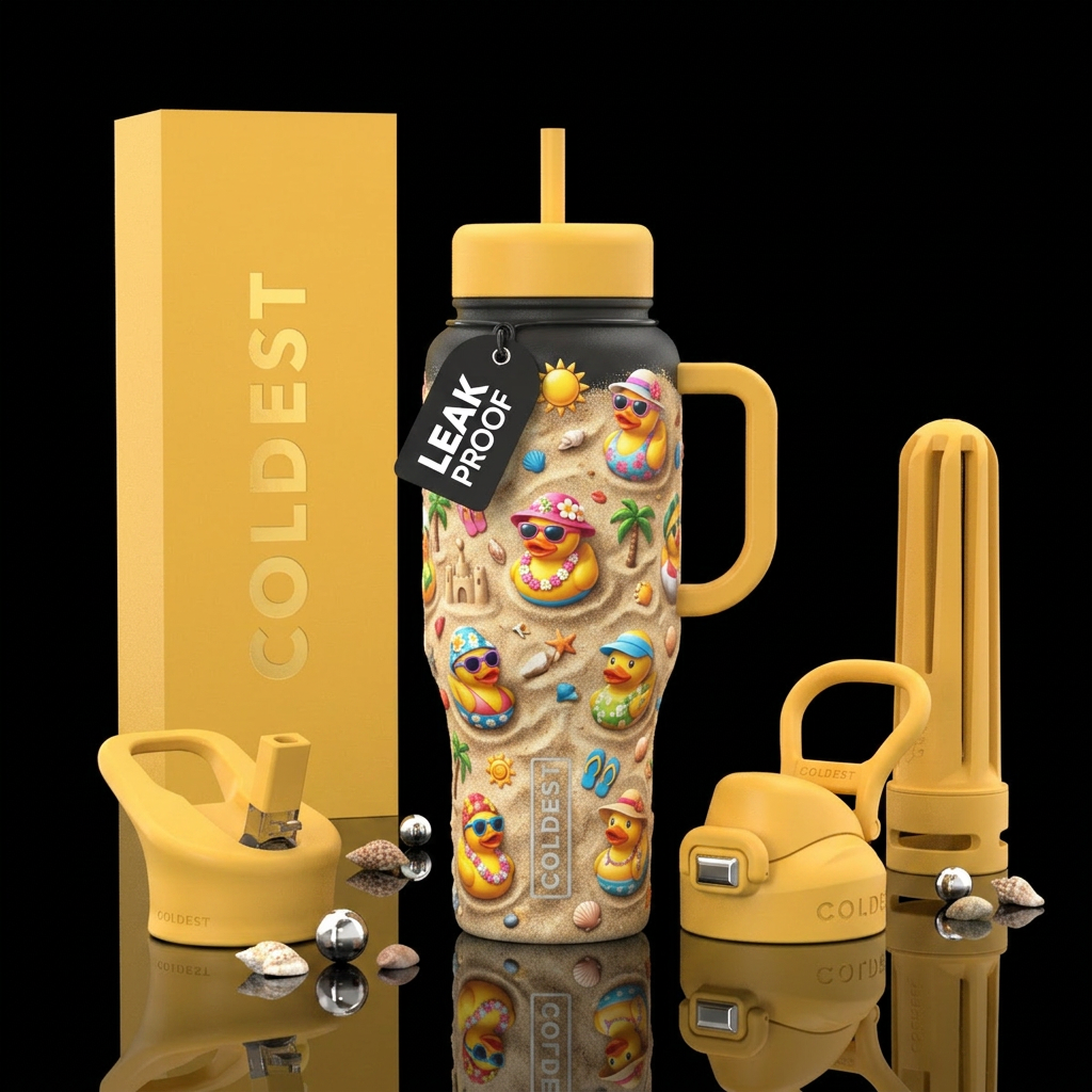 Hot Duck Summer water bottle design