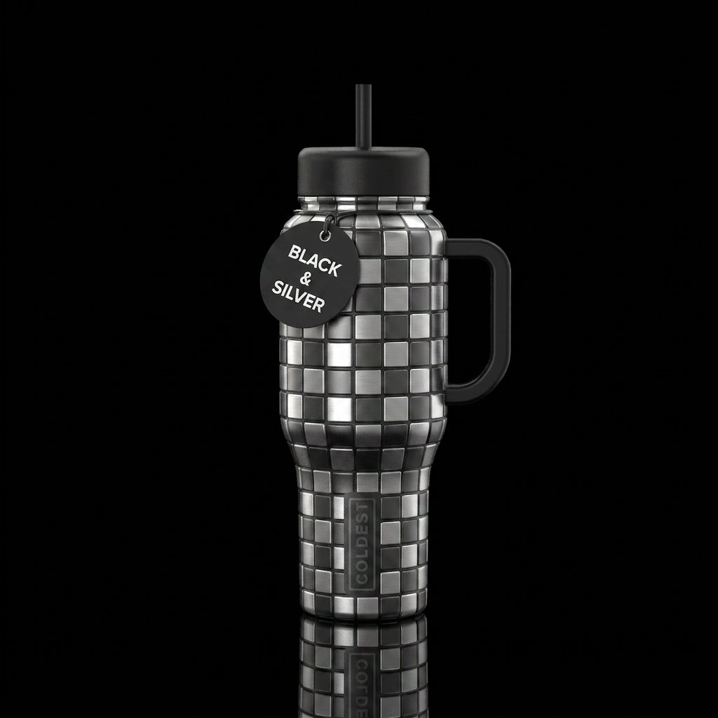 Chrome Disco water bottle design