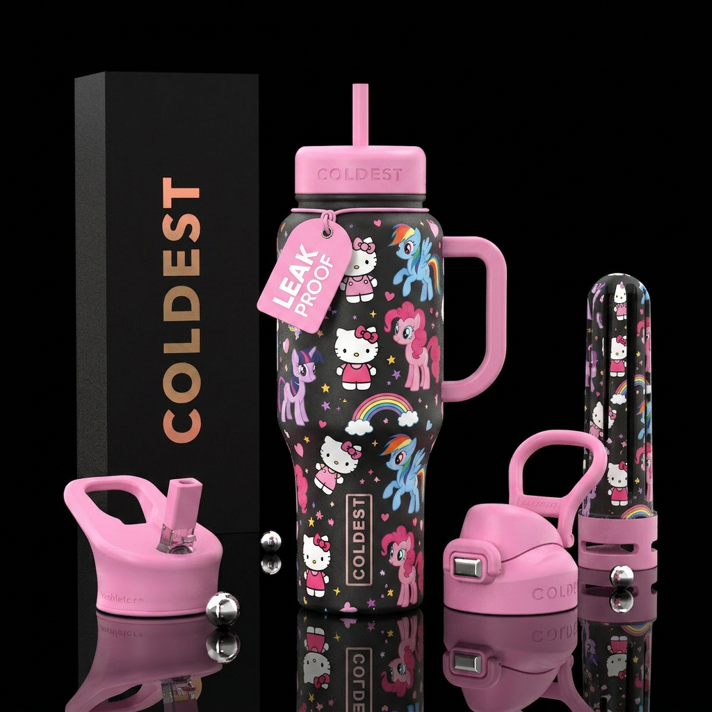 Hello Kitty and My little Pony water bottle design