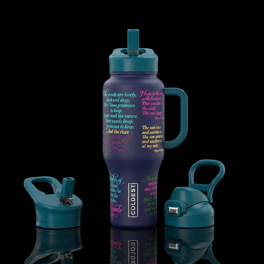 Poetry water bottle design