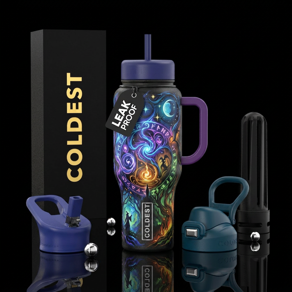 fantasy, painting, magic,  mystical water bottle design