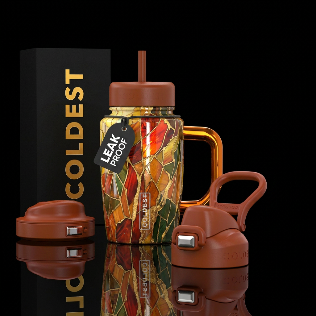 Fall Mosaic Fantasy water bottle design