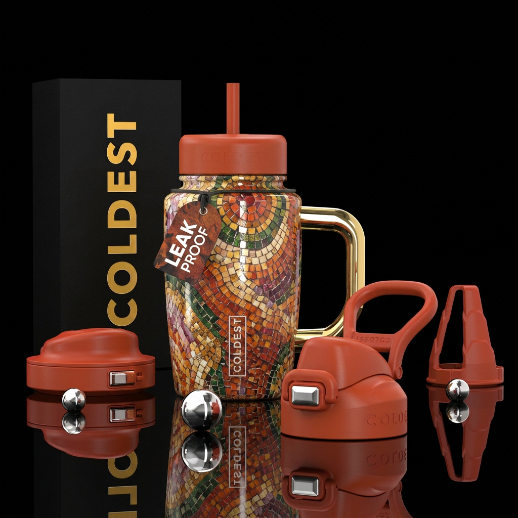 Fall Mosaic Fantasy water bottle design