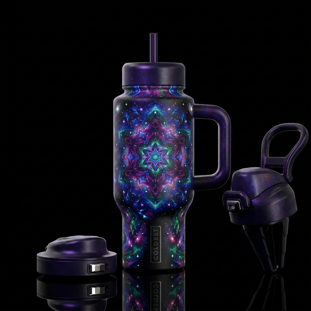 astral, glowie, kaleidoscope, magical, stylistic, ... water bottle design