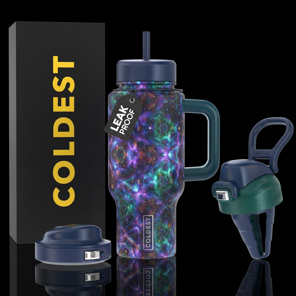 astral, glowie, kaleidoscope, magical, stylistic, ... water bottle design